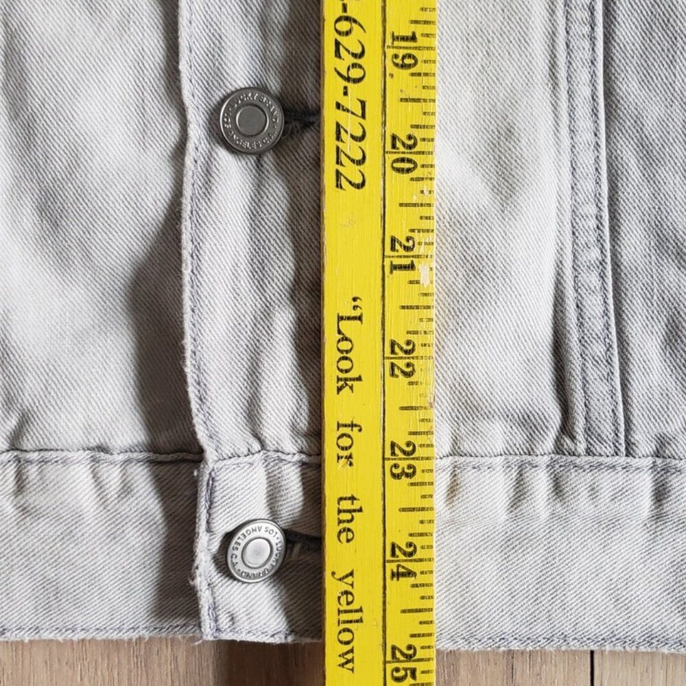Lucky Brand Denim Jacket Mens L Gray Linen Blend Oakland NWT - Picture 3 of 6